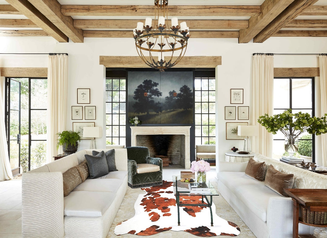 Tricolor X-Large European Cowhide Rug 6'6"H x 6'3"W #A40378 by Hudson