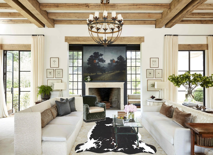 Tricolor X-Large European Cowhide Rug 6'8"H x 6'5"W #A40392 by Hudson Hides