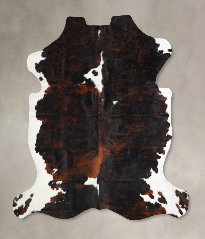 Tricolor X-Large European Cowhide Rug 6'8"H x 6'7"W #A40398 by Hudson Hides