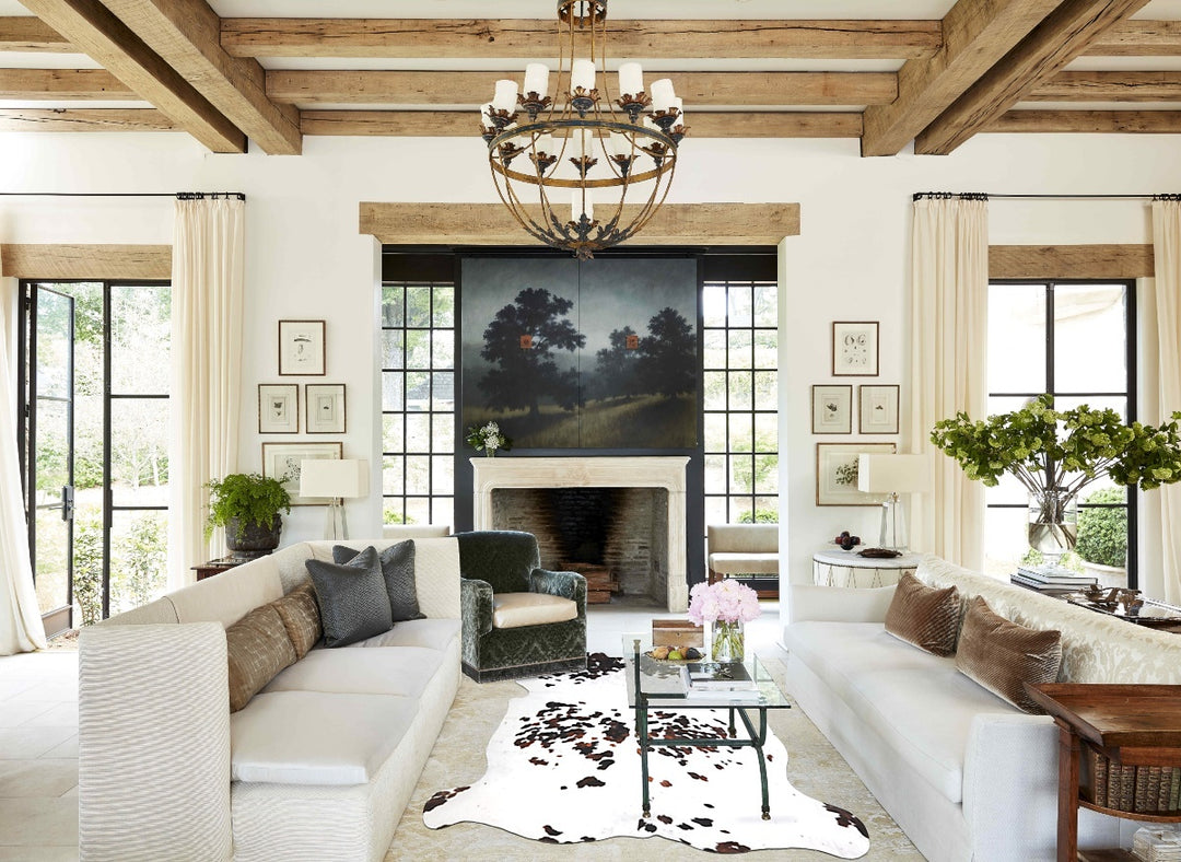 Tricolor X-Large European Cowhide Rug 6'7"H x 6'2"W #A40416 by Hudson