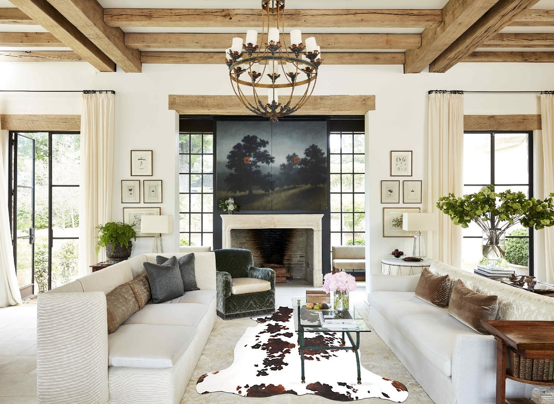 Tricolor X-Large European Cowhide Rug 6'10"H x 6'8"W #A40435 by Hudson