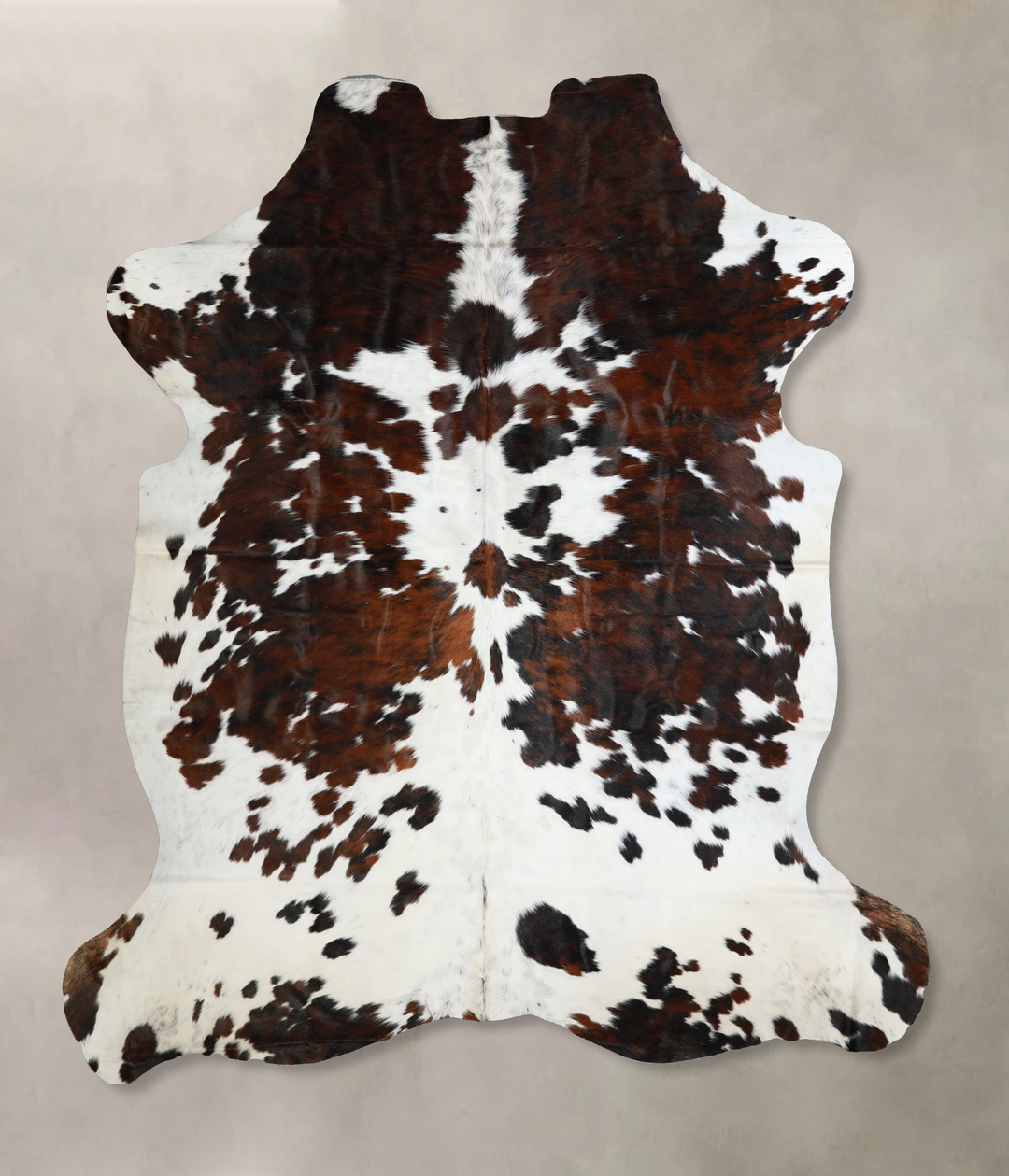 Tricolor X-Large European Cowhide Rug 7'0"H x 6'6"W #A40438 by Hudson