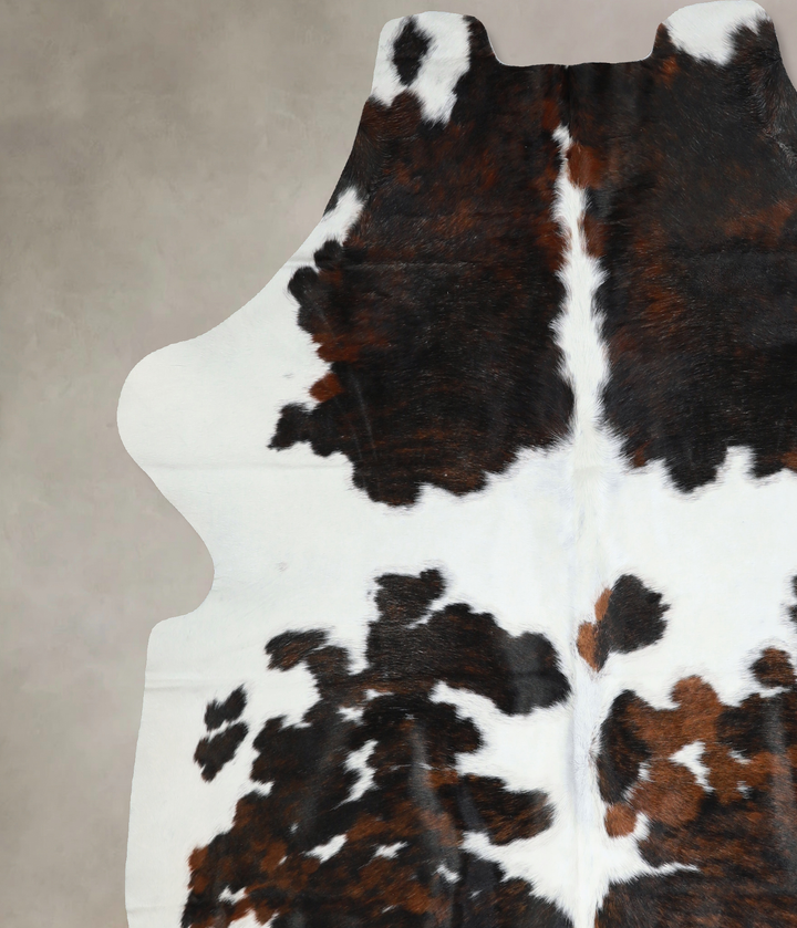 Tricolor X-Large European Cowhide Rug 7'0"H x 6'7"W #A40475 by Hudson Hides