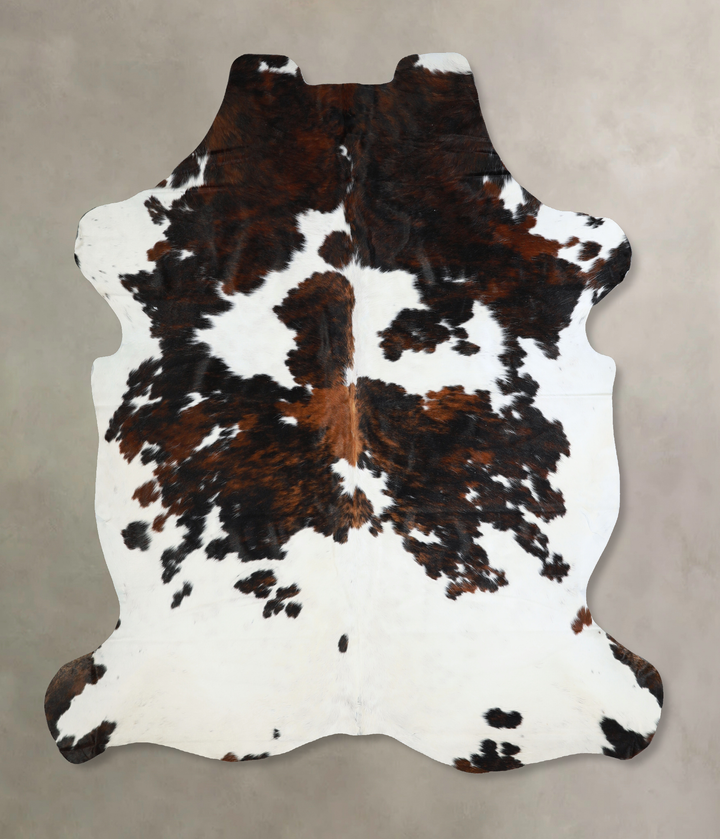 Tricolor X-Large European Cowhide Rug 7'0"H x 6'4"W #A40477 by Hudson Hides