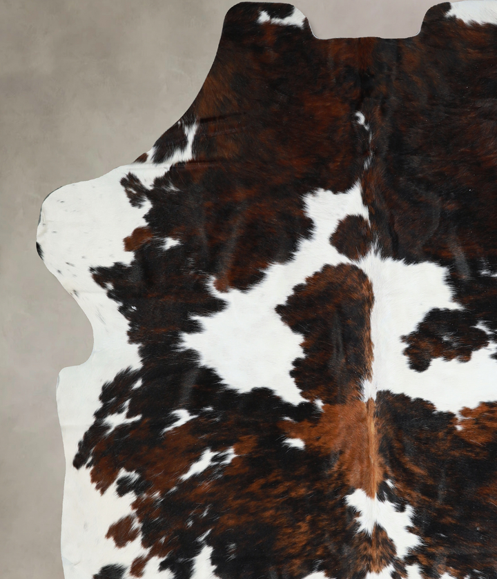 Tricolor X-Large European Cowhide Rug 7'0"H x 6'4"W #A40477 by Hudson Hides