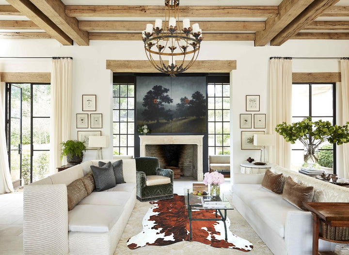 Tricolor X-Large European Cowhide Rug 6'11"H x 5'9"W #A40481 by Hudson Hides