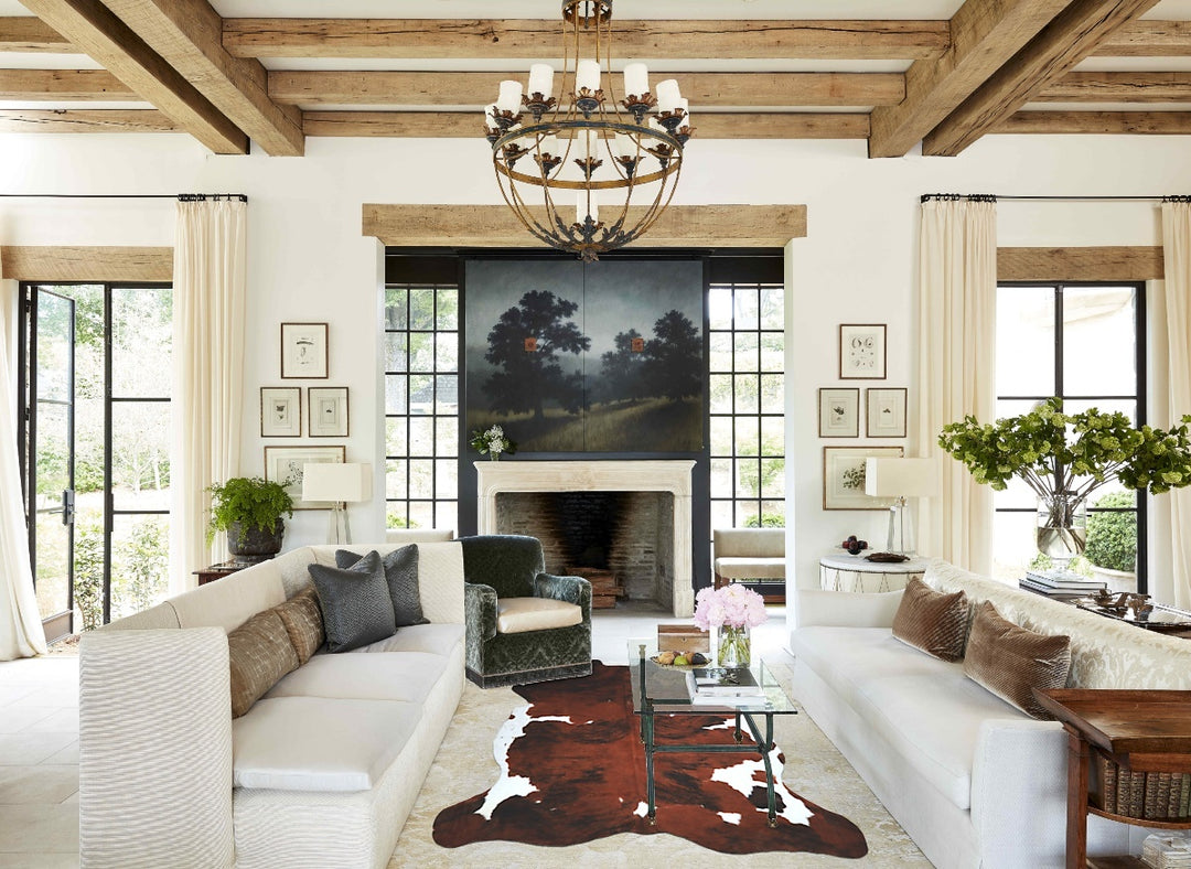 Tricolor X-Large European Cowhide Rug 6'10"H x 6'0"W #A40483 by Hudson