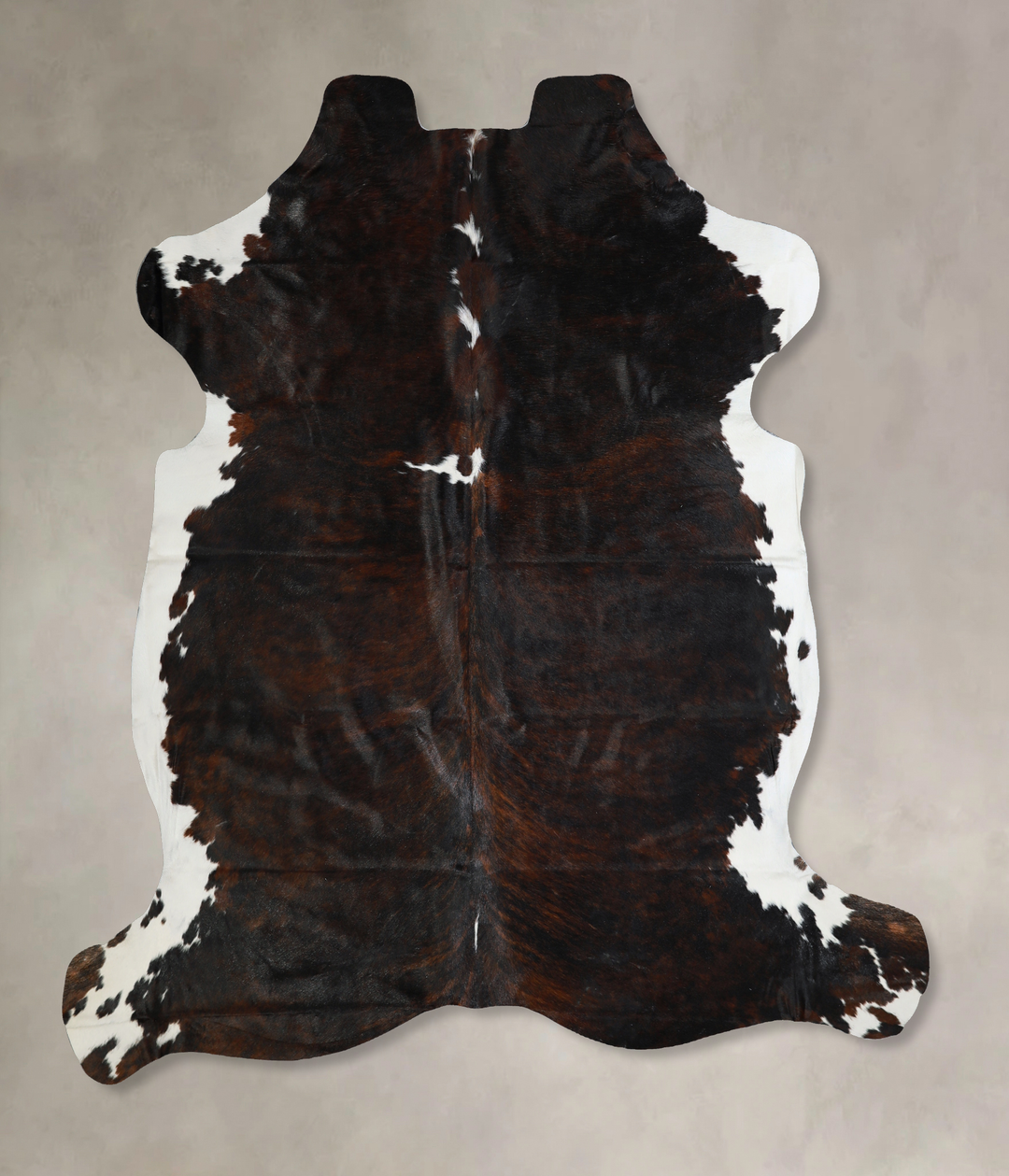 Tricolor X-Large European Cowhide Rug 7'0"H x 6'10"W #A40494 by Hudson
