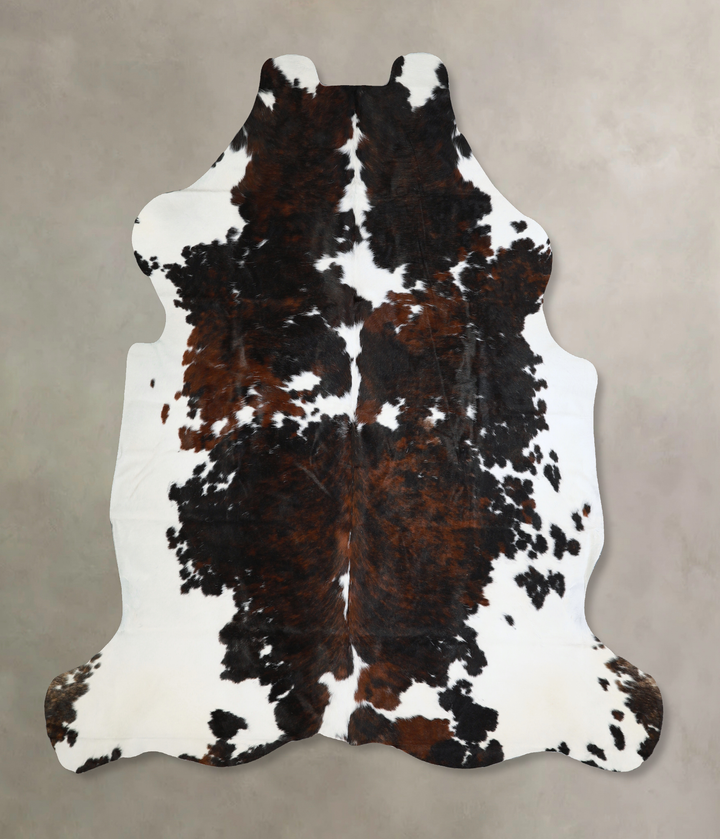 Tricolor X-Large European Cowhide Rug 7'2"H x 6'10"W #A40503 by Hudson Hides