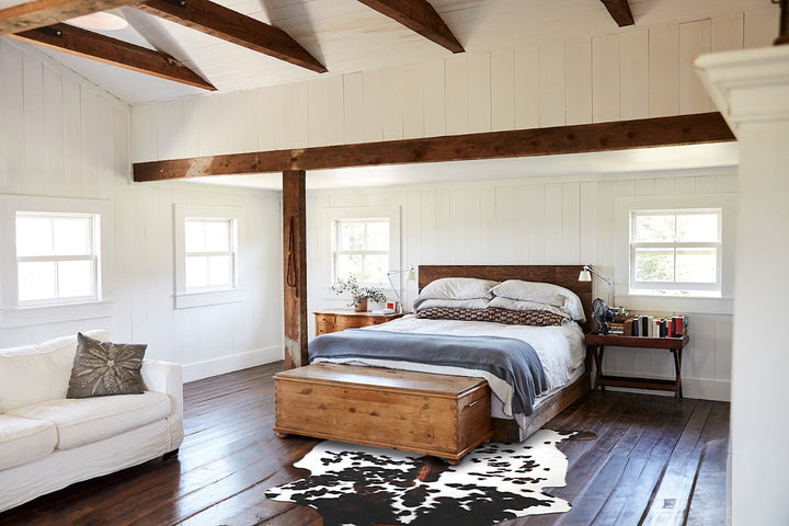 Tricolor X-Large European Cowhide Rug 7'2"H x 6'2"W #A40508 by Hudson Hides