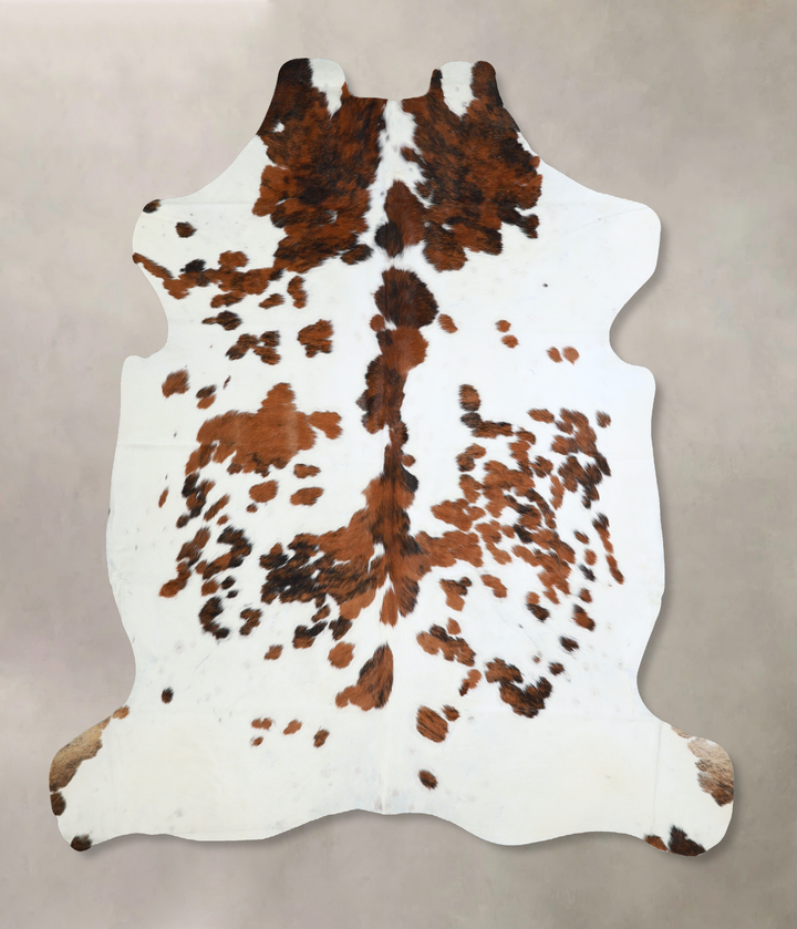 Tricolor X-Large European Cowhide Rug 6'11"H x 6'9"W #A40509 by Hudson Hides