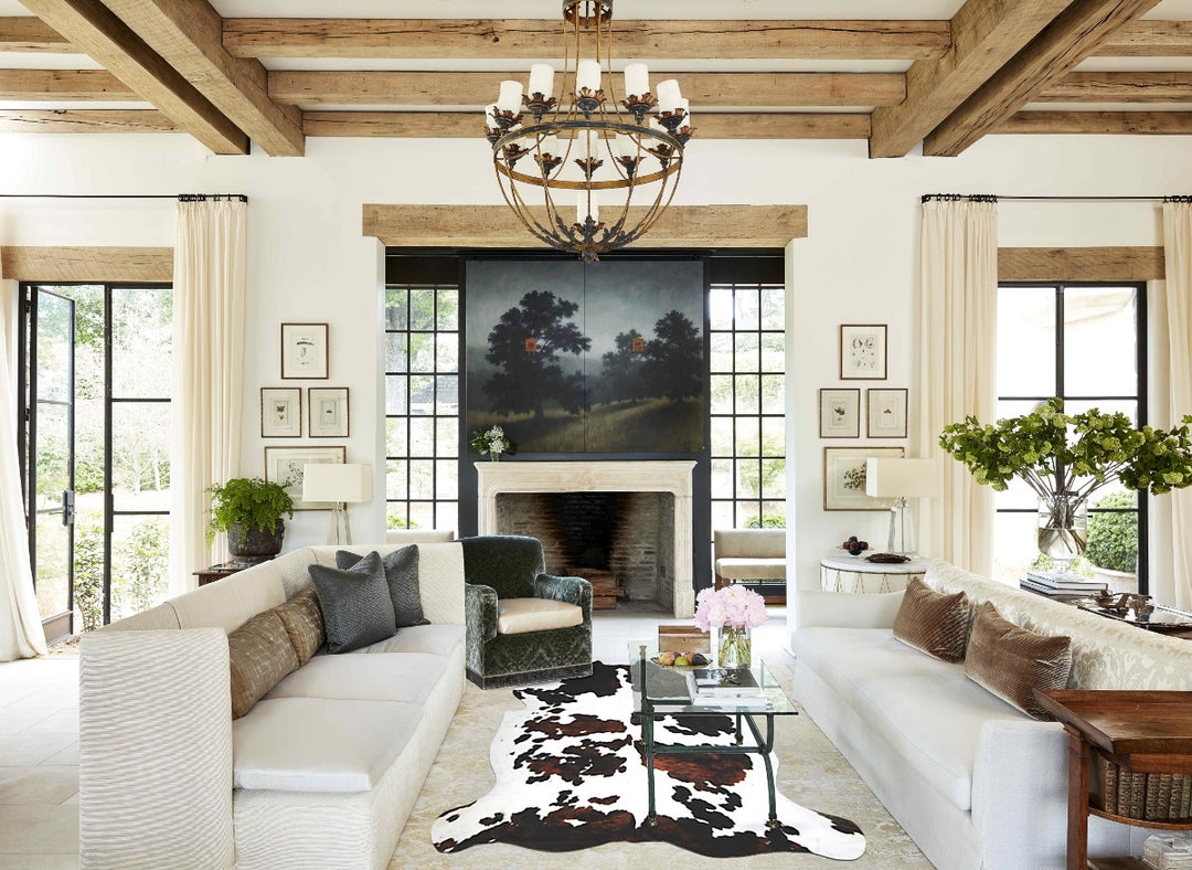 Tricolor X-Large European Cowhide Rug 7'3"H x 6'2"W #A40535 by Hudson