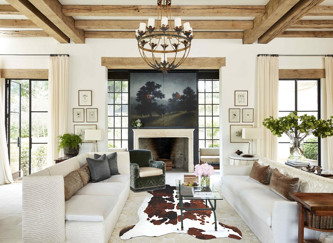 Tricolor X-Large European Cowhide Rug 6'7"H x 6'8"W #A40543 by Hudson