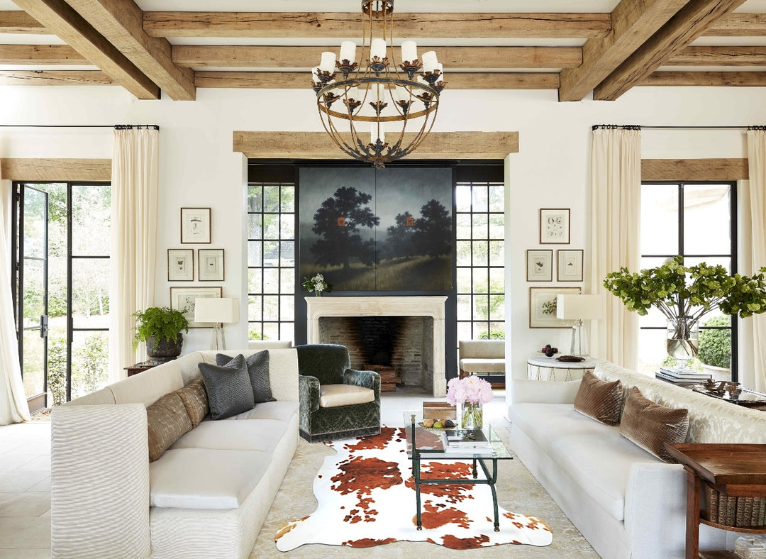 Tricolor X-Large European Cowhide Rug 6'8"H x 6'5"W #A40545 by Hudson