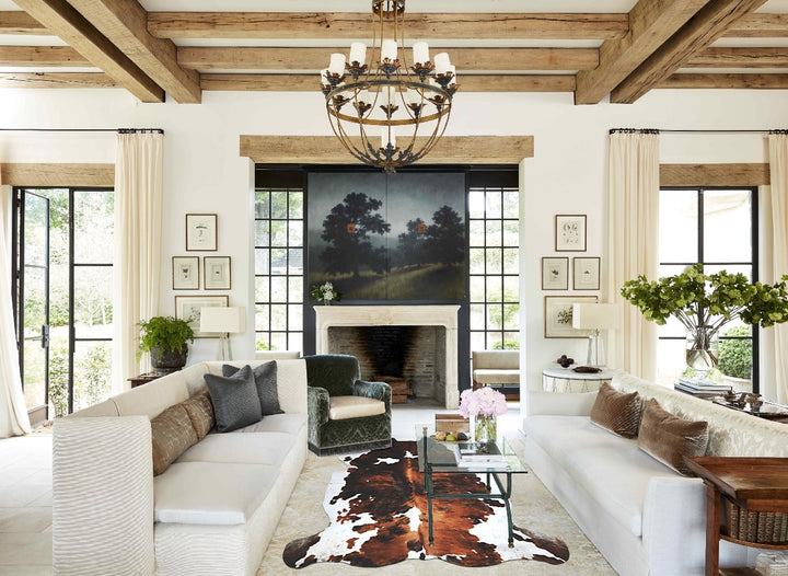 Tricolor X-Large European Cowhide Rug 6'9"H x 6'3"W #A40547 by Hudson Hides