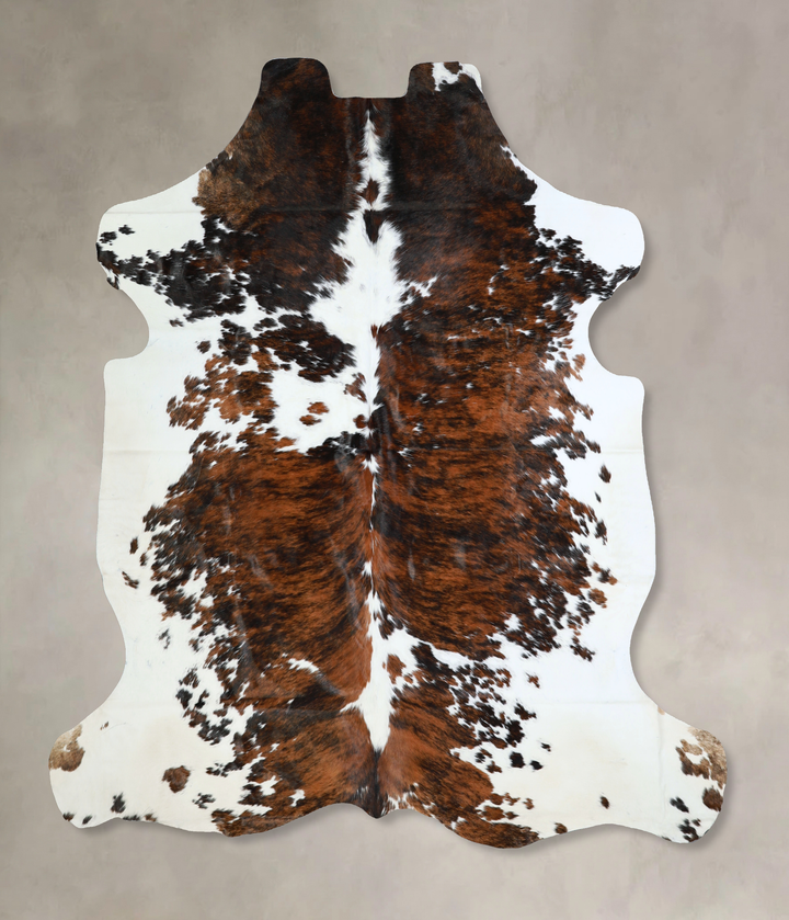 Tricolor X-Large European Cowhide Rug 7'0"H x 6'11"W #A40553 by Hudson Hides