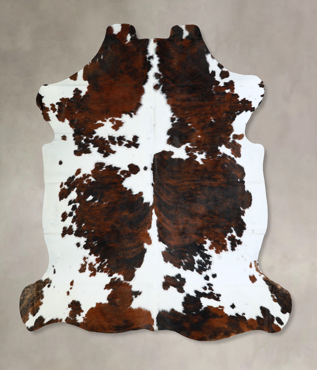 Tricolor X-Large European Cowhide Rug 7'1"H x 6'11"W #A40556 by Hudson