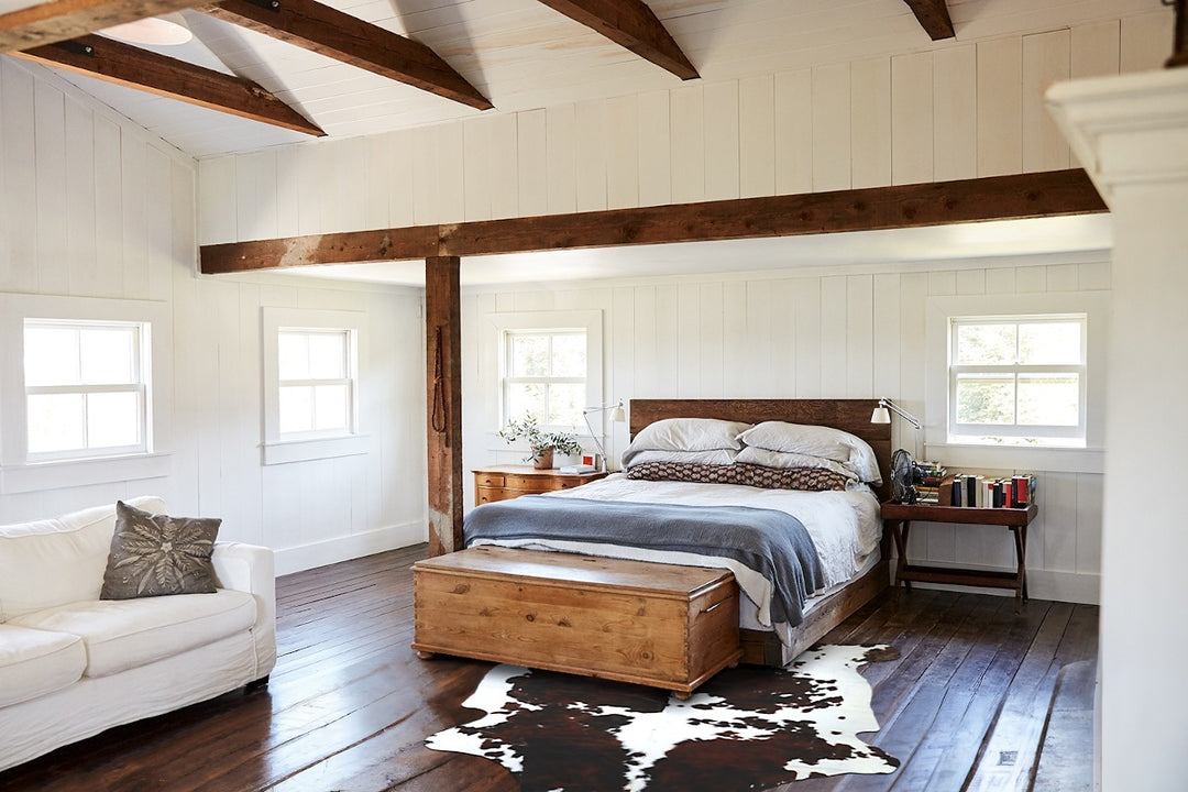 Tricolor X-Large European Cowhide Rug 7'1"H x 6'11"W #A40556 by Hudson