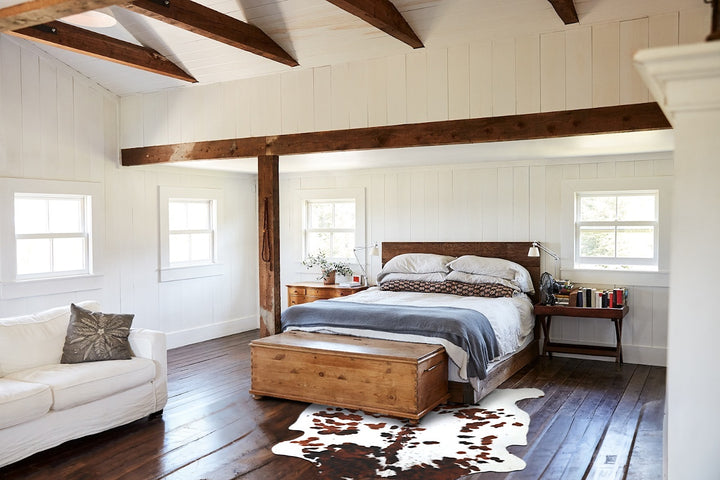 Tricolor X-Large European Cowhide Rug 6'6"H x 6'7"W #A40561 by Hudson Hides