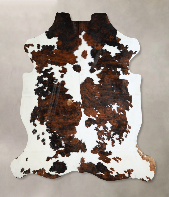 Tricolor X-Large European Cowhide Rug 7'0"H x 6'5"W #A40574 by Hudson Hides