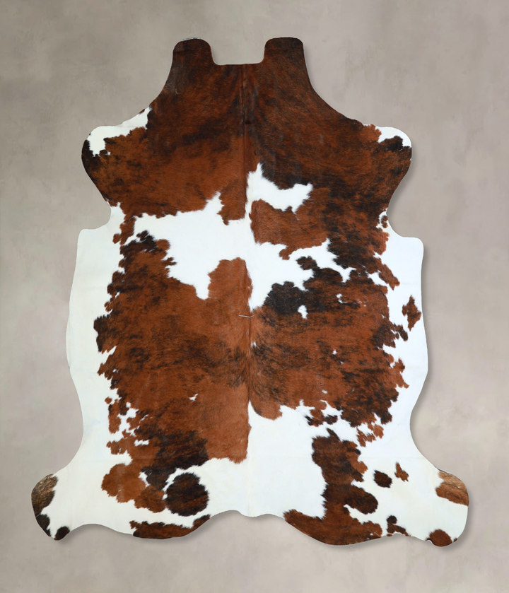 Tricolor X-Large European Cowhide Rug 7'1"H x 6'9"W #A40577 by Hudson Hides