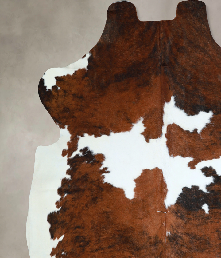 Tricolor X-Large European Cowhide Rug 7'1"H x 6'9"W #A40577 by Hudson Hides