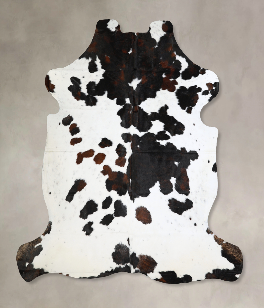 Tricolor X-Large European Cowhide Rug 7'1"H x 6'10"W #A40579 by Hudson