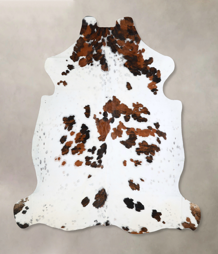 Tricolor X-Large European Cowhide Rug 7'2"H x 6'7"W #A40581 by Hudson Hides