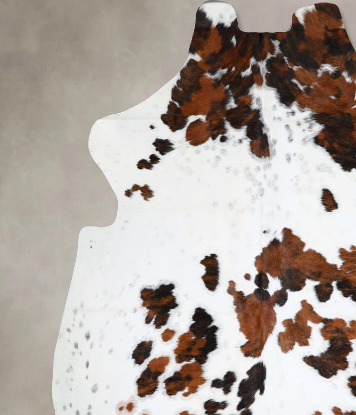 Tricolor X-Large European Cowhide Rug 7'2"H x 6'7"W #A40581 by Hudson Hides