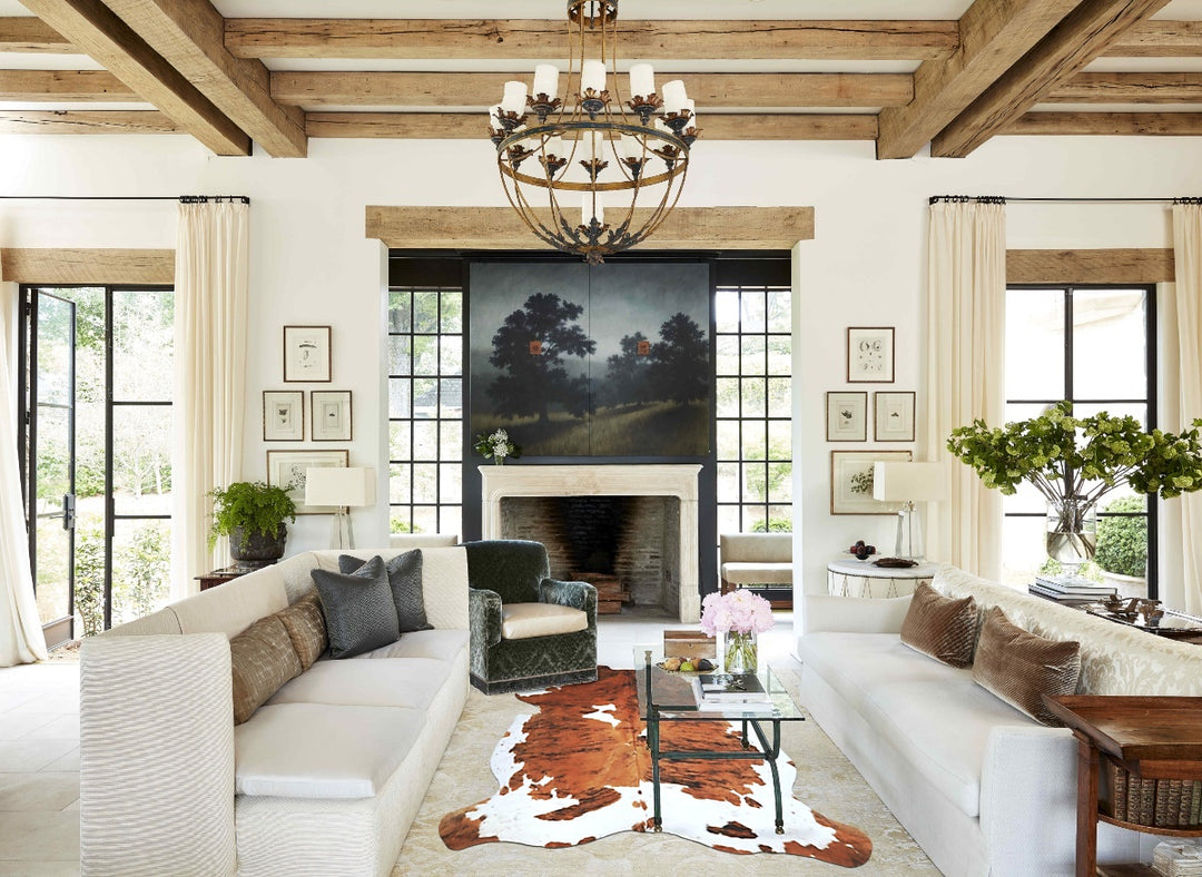 Tricolor X-Large European Cowhide Rug 7'7"H x 6'1"W #A40583 by Hudson