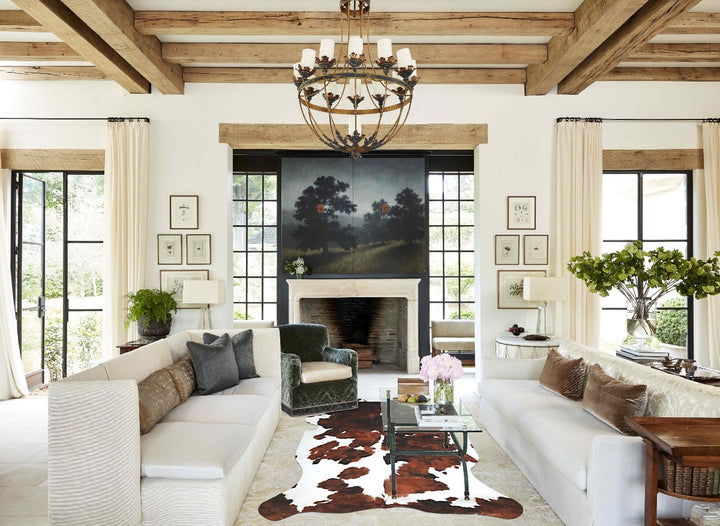 Tricolor X-Large European Cowhide Rug 7'11"H x 5'8"W #A40586 by Hudson Hides