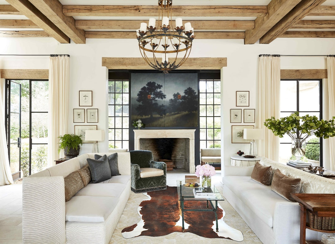 Tricolor X-Large European Cowhide Rug 7'8"H x 6'4"W #A40590 by Hudson