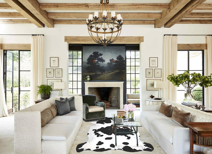 Tricolor X-Large European Cowhide Rug 7'7"H x 6'4"W #A40616 by Hudson Hides