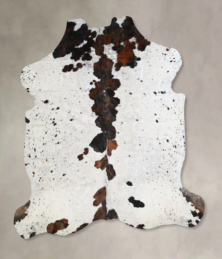 Tricolor X-Large European Cowhide Rug 7'2"H x 6'9"W #A40633 by Hudson Hides