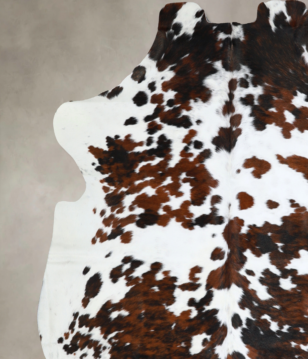 Tricolor X-Large European Cowhide Rug 7'1"H x 6'8"W #A40634 by Hudson