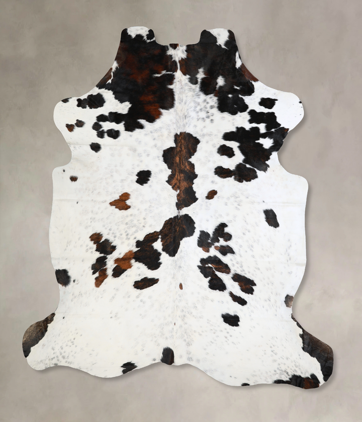 Tricolor X-Large European Cowhide Rug 7'2"H x 6'6"W #A40638 by Hudson Hides