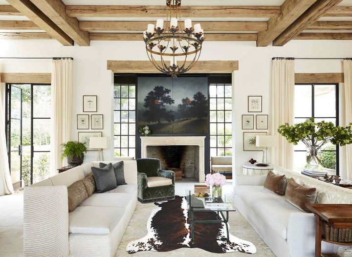 Tricolor X-Large European Cowhide Rug 7'0"H x 6'2"W #A40641 by Hudson Hides