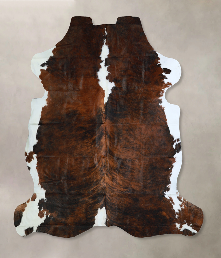 Tricolor X-Large European Cowhide Rug 7'3"H x 6'9"W #A40652 by Hudson Hides