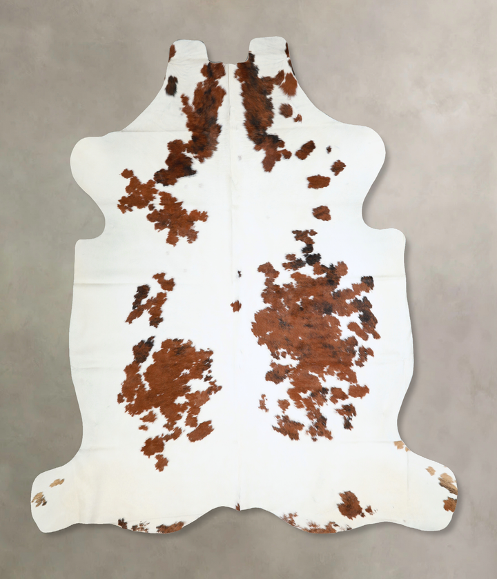 Tricolor X-Large European Cowhide Rug 7'1"H x 6'10"W #A40661 by Hudson Hides