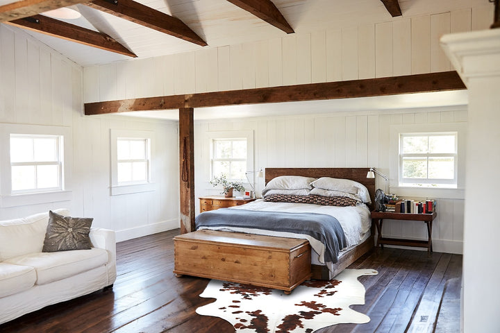 Tricolor X-Large European Cowhide Rug 7'1"H x 6'10"W #A40661 by Hudson Hides