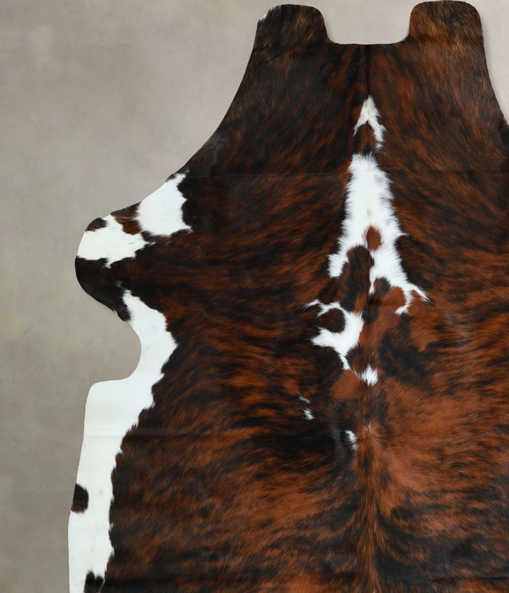 Tricolor X-Large European Cowhide Rug 7'3"H x 6'6"W #A40700 by Hudson Hides