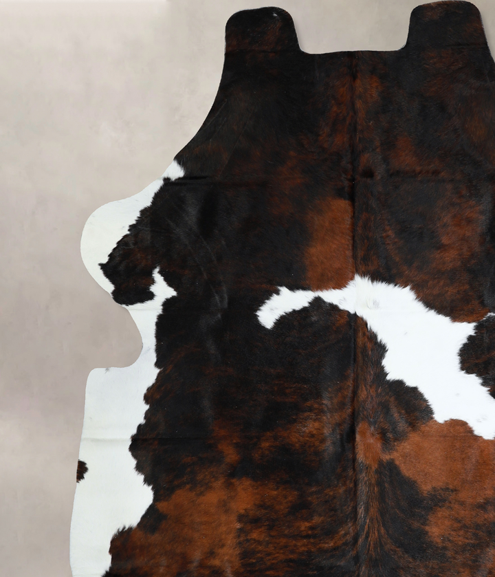 Tricolor X-Large European Cowhide Rug 7'2"H x 6'10"W #A40706 by Hudson Hides