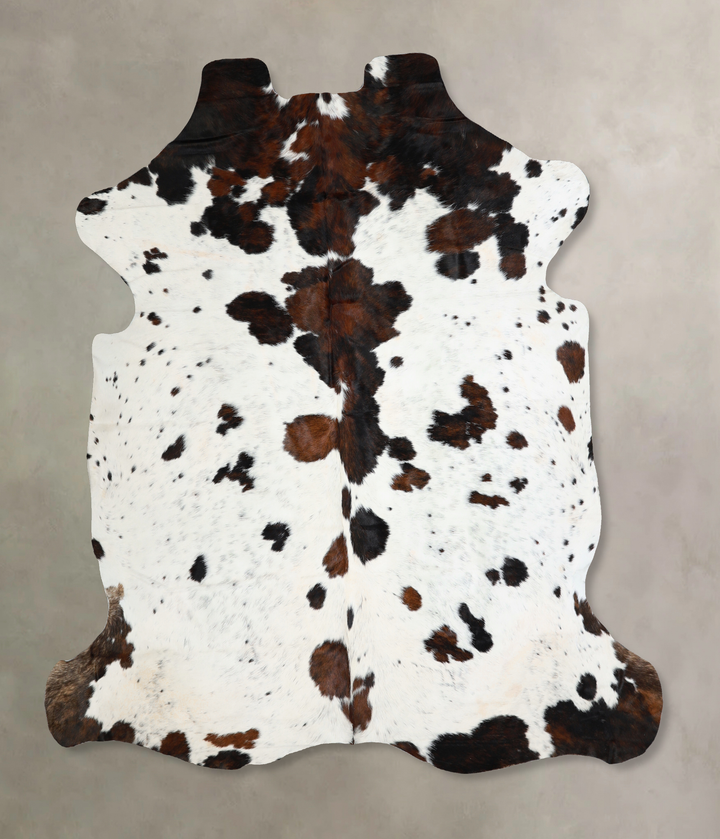 Tricolor X-Large European Cowhide Rug 7'1"H x 6'9"W #A40708 by Hudson Hides