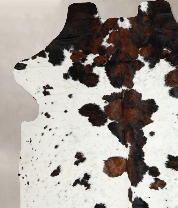 Tricolor X-Large European Cowhide Rug 7'1"H x 6'9"W #A40708 by Hudson Hides