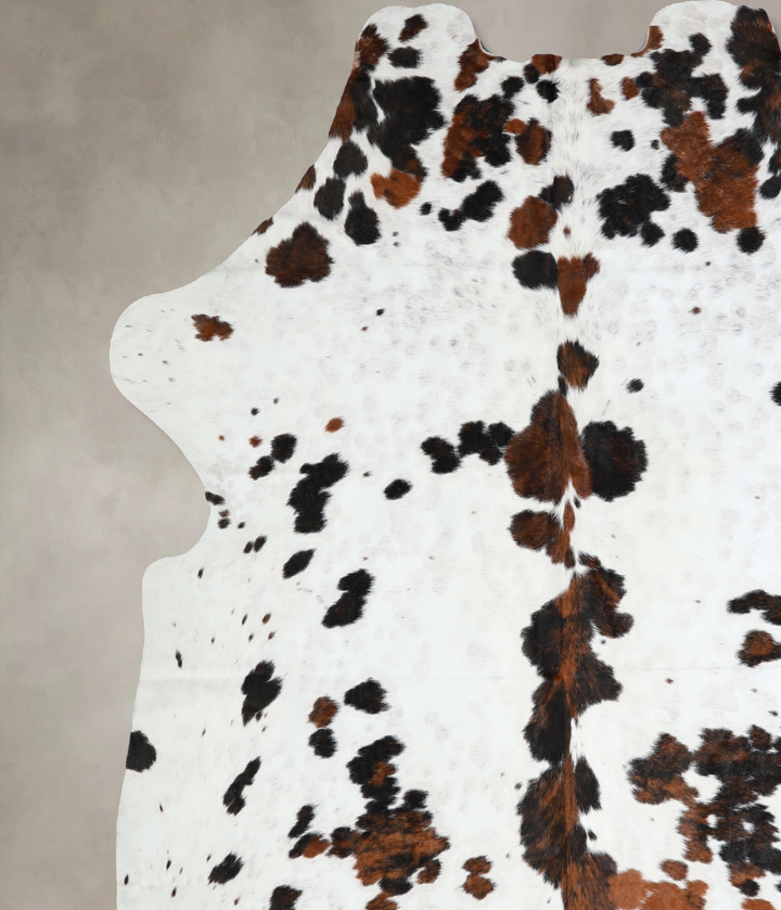 Tricolor X-Large European Cowhide Rug 7'5"H x 6'8"W #A40713 by Hudson Hides