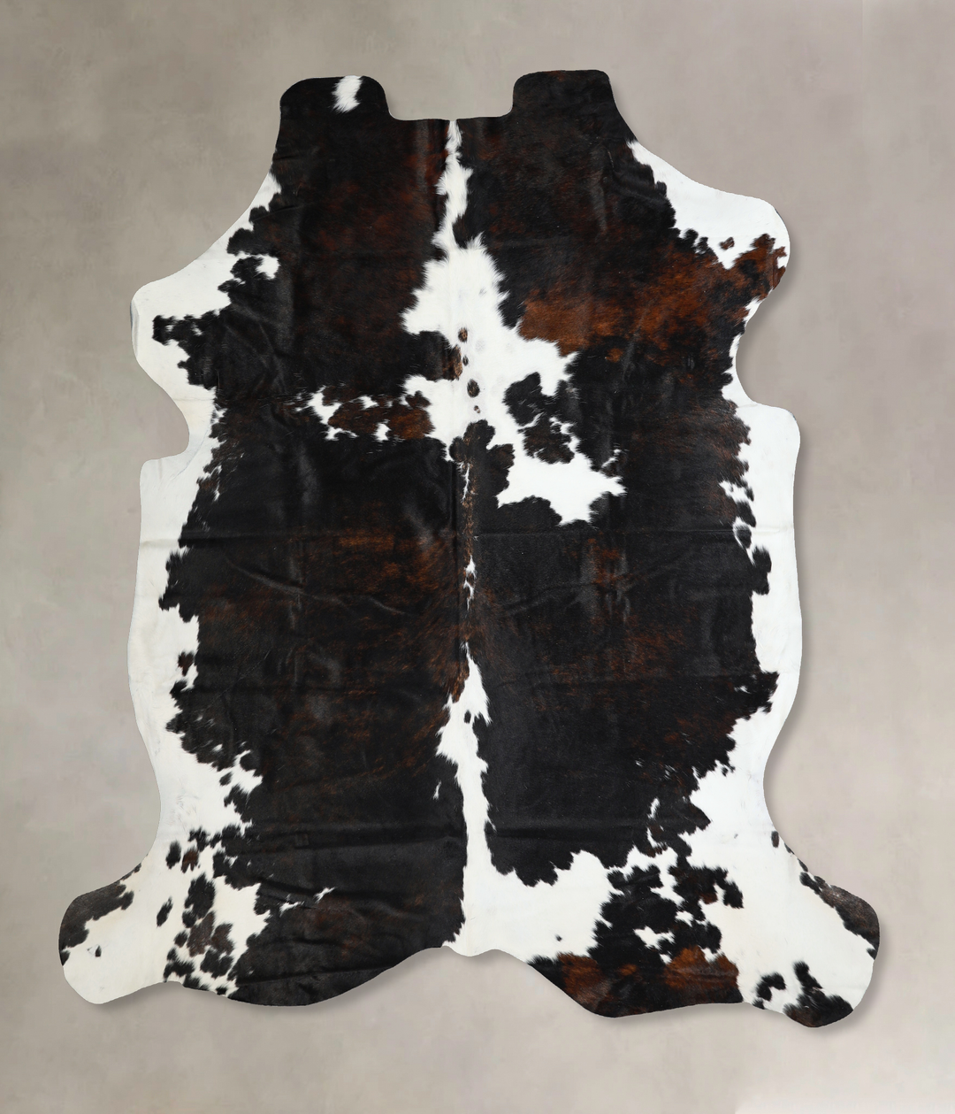 Tricolor X-Large European Cowhide Rug 7'2"H x 6'10"W #A40716 by Hudson