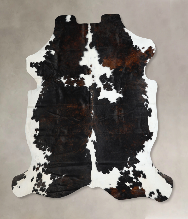 Tricolor X-Large European Cowhide Rug 7'2"H x 6'10"W #A40716 by Hudson Hides