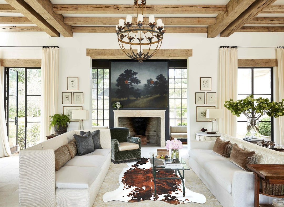 Tricolor X-Large European Cowhide Rug 6'11"H x 6'8"W #A40717 by Hudson