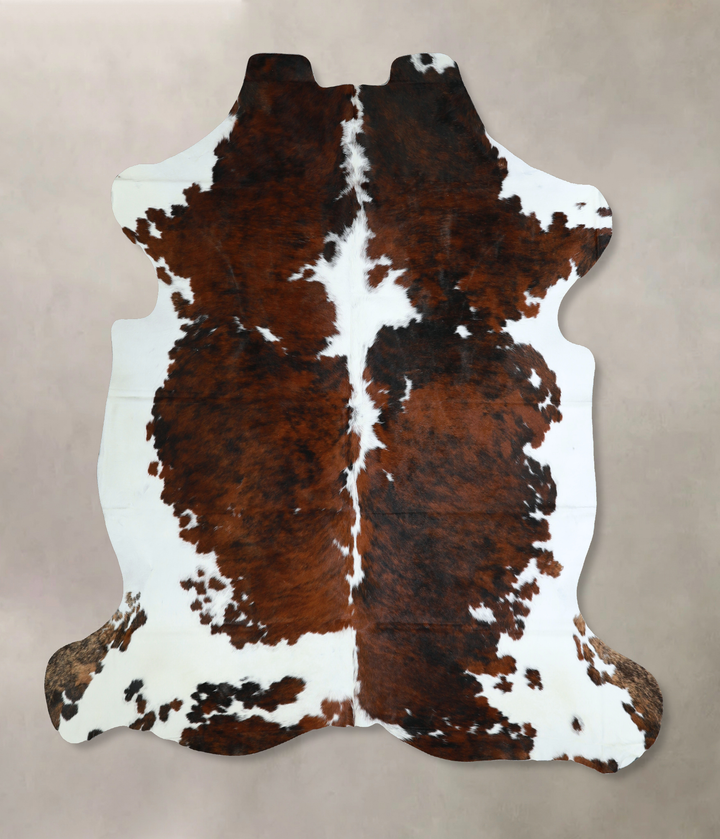 Tricolor X-Large European Cowhide Rug 7'2"H x 6'8"W #A40723 by Hudson Hides