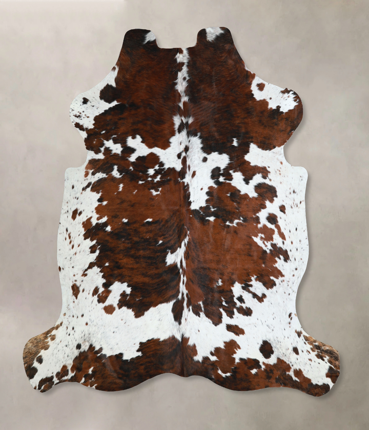 Tricolor X-Large European Cowhide Rug 6'6"H x 6'5"W #A40752 by Hudson Hides